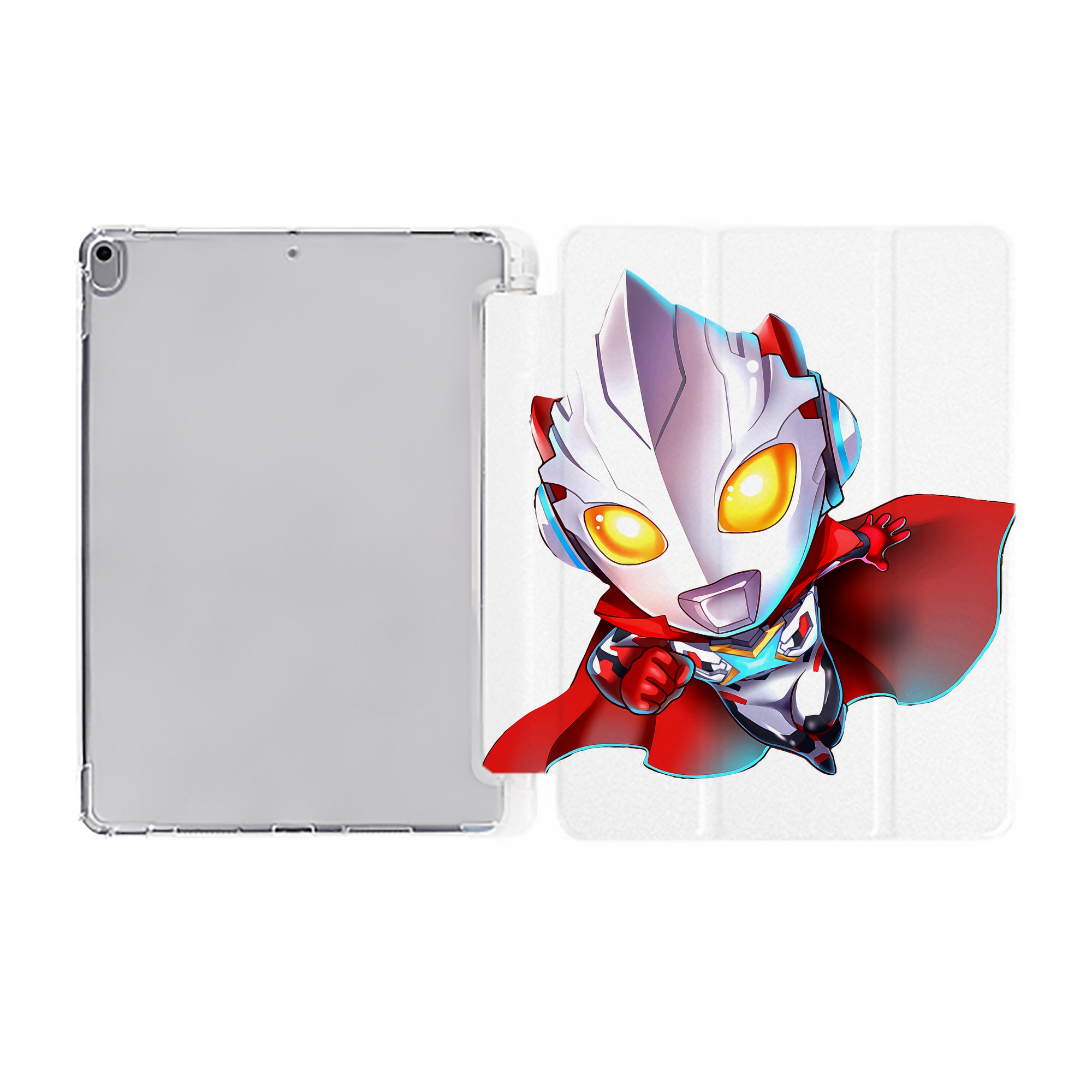 （画像用） ウルトラマン Ultraman IPad ケース ペン収納付き 三つ折りスタンド PUレザー×シリコン 対応機種9.5/10.5/10.9インチ